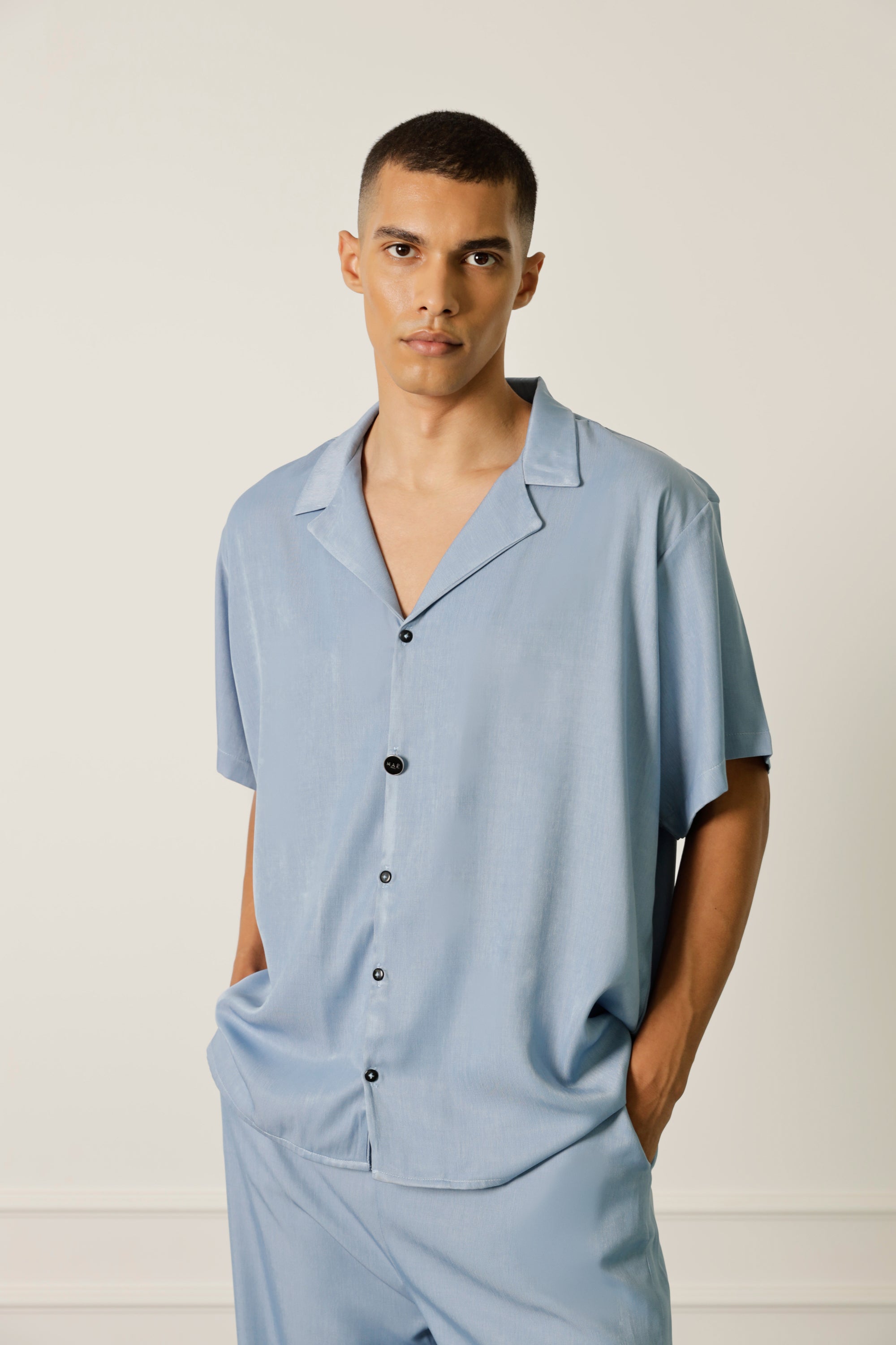 Blue shirt in tencel