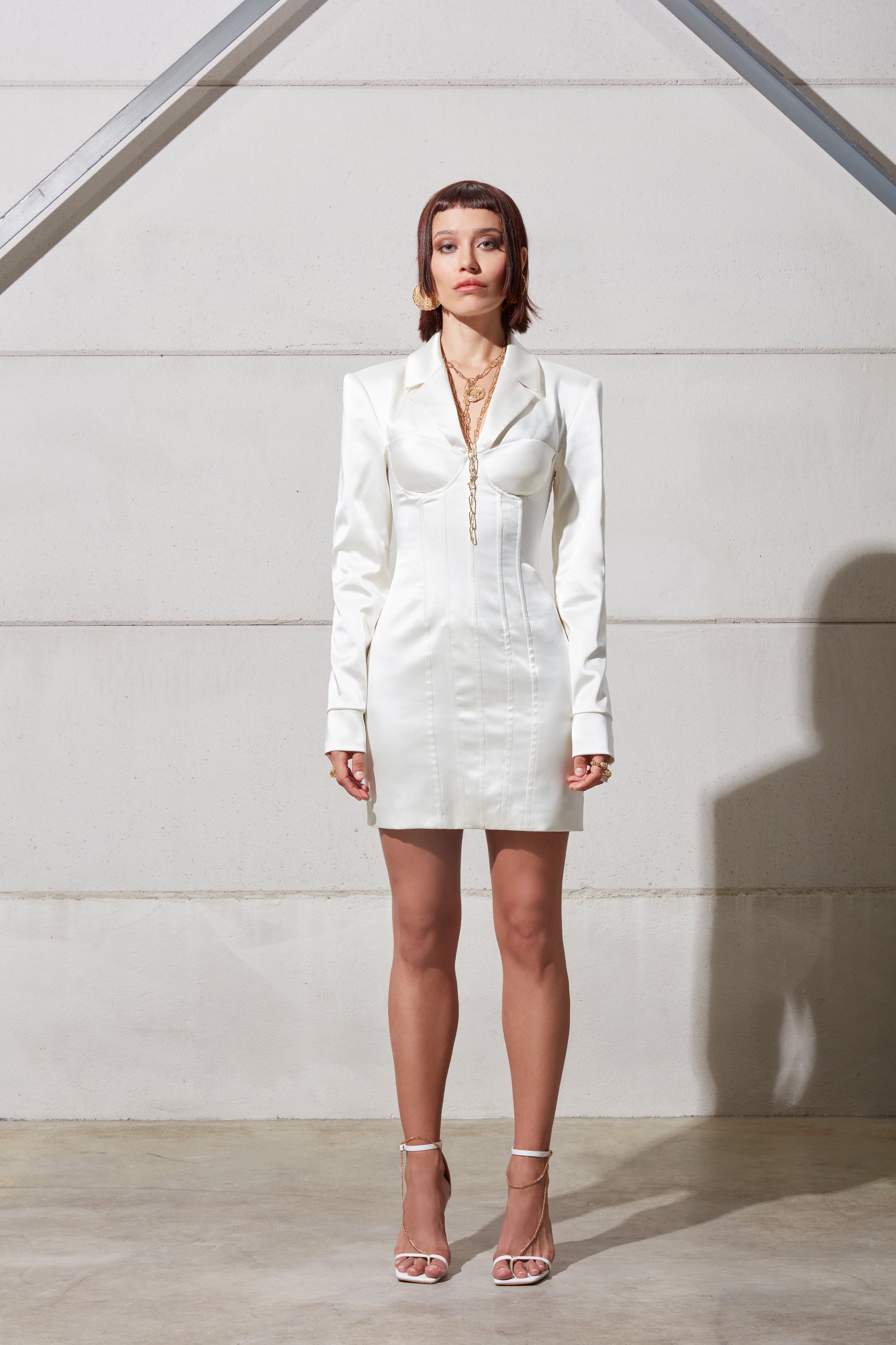 Robe blazer zara online blanche